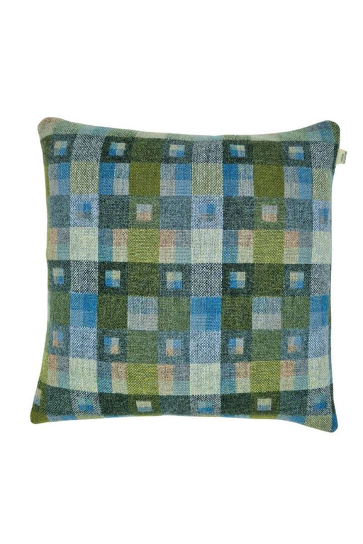 Arluniaeth double sided wool cushion made by Melin Tregwynt