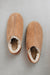 cadi Westmorland Sheepskin Slipper in tan with orange ankle 