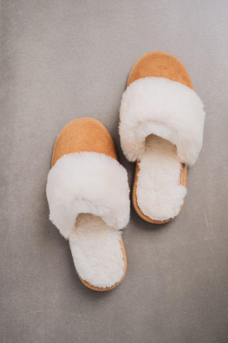 Tan Sheepskin Slipper for Women