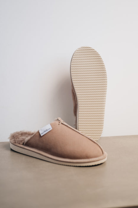 Womens slip on Sheepskin Slipper with hard sole