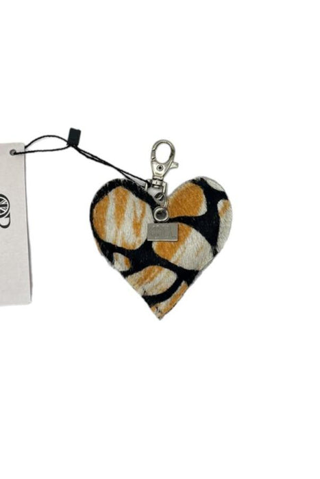 Hearts and Stars Cowhide Keyring (Last Chance)