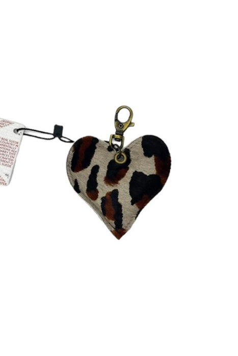 Hearts and Stars Cowhide Keyring (Last Chance)