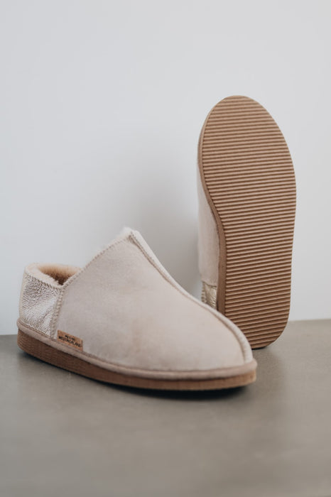 Womens Sheepskin Ankle slipper with robust sole