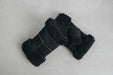 Ladies mittens black fingerless sheepskins