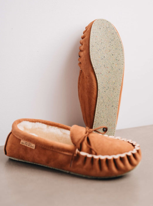 Ladies sheepskin moccasin slippers on sale