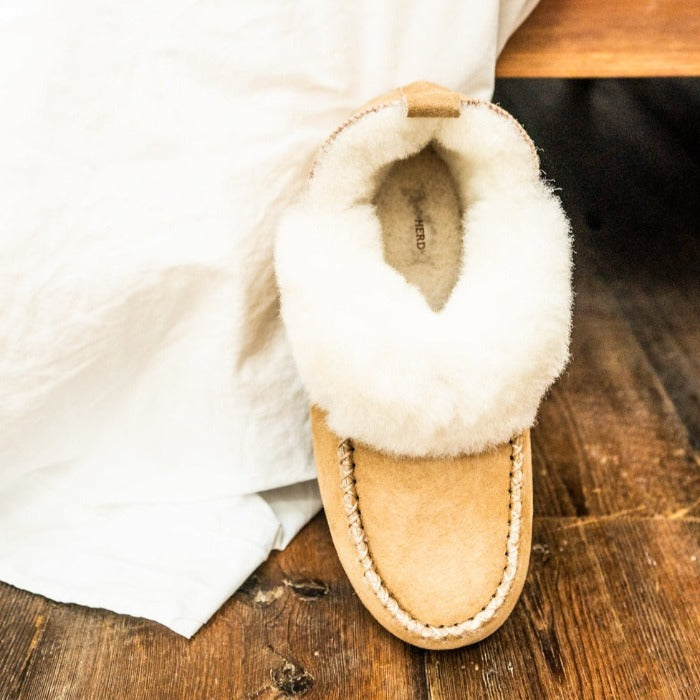 Womens full Sheepskin Slipper by Shepherd of Sweden Colour Camel style Adriana