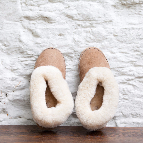 Women's Sheepskins sheepskin Slipper booties by Shepherd of sweden emmy chestnut