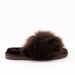 Dark Brown Tessan Slip On Sheepskin Slippers for Women.